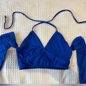 EDIKTED Bright Blue Halter Top Brand New